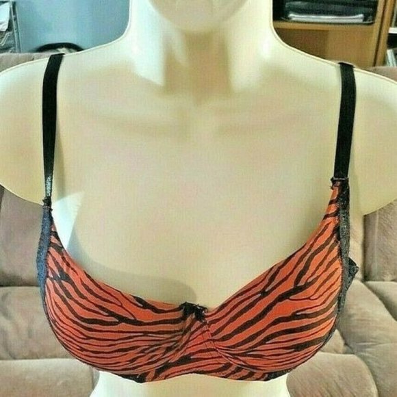 Bra Red/Black Zebra Print 36C, Great Shape & Sexy - Picture 1 of 6
